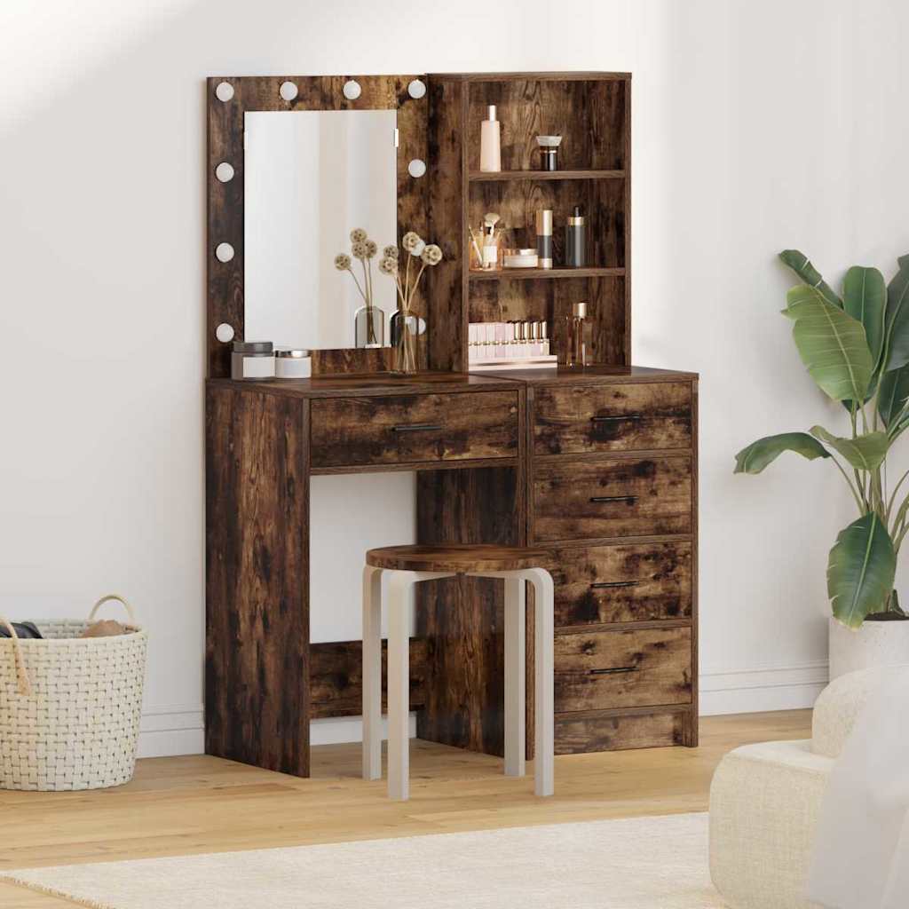 vidaXL Toaletka 2 pcs Brązowy 50 x 41 x 135 cm Materiał drewnopochodny