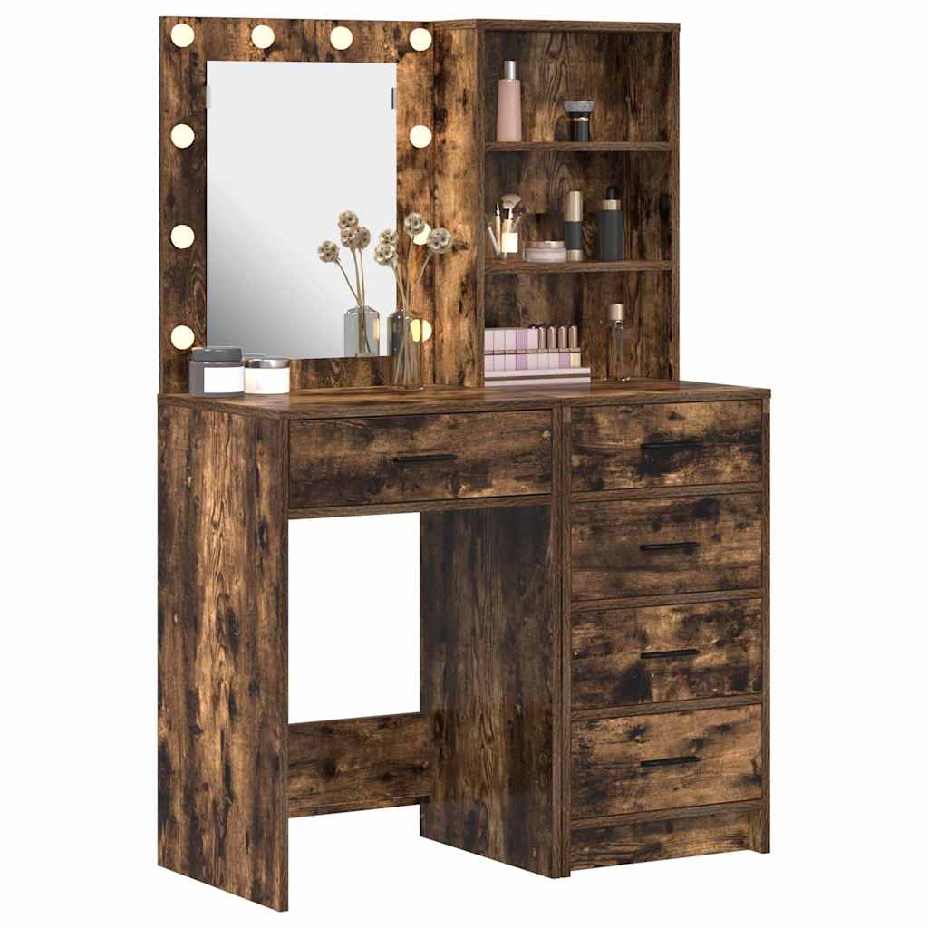 vidaXL Toaletka 2 pcs Brązowy 50 x 41 x 135 cm Materiał drewnopochodny