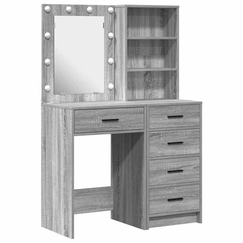 vidaXL Toaletka 2 pcs Szary 50 x 41 x 135 cm Materiał drewnopochodny