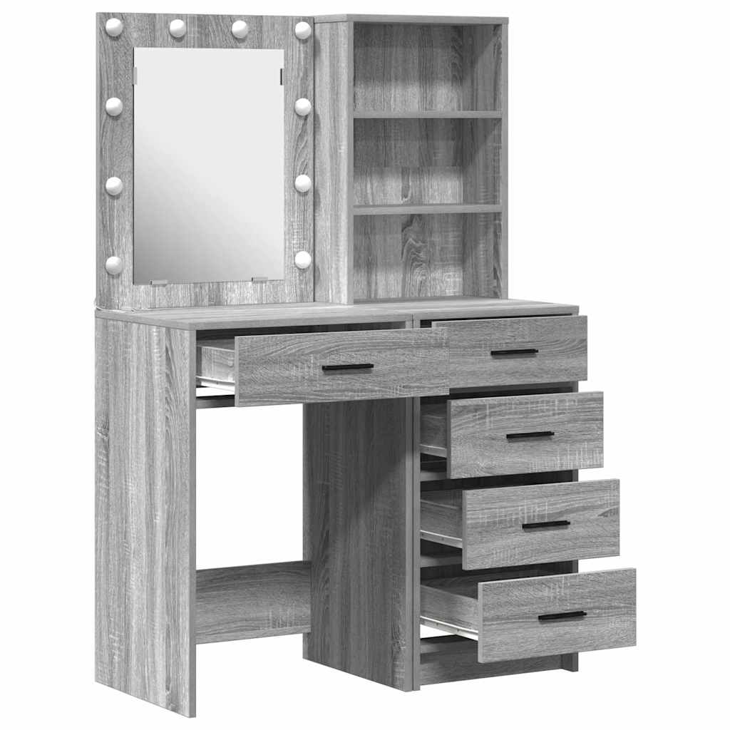vidaXL Toaletka 2 pcs Szary 50 x 41 x 135 cm Materiał drewnopochodny