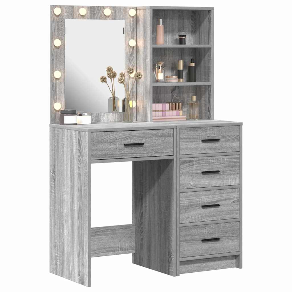 vidaXL Toaletka 2 pcs Szary 50 x 41 x 135 cm Materiał drewnopochodny