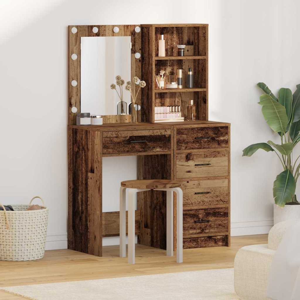 vidaXL Toaletka 2 pcs Brązowy 50 x 41 x 135 cm Materiał drewnopochodny