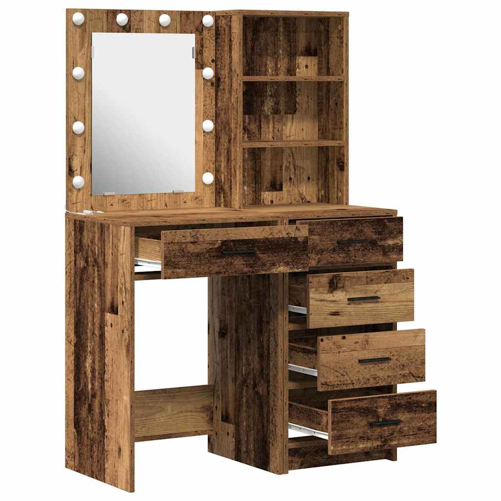 vidaXL Toaletka 2 pcs Brązowy 50 x 41 x 135 cm Materiał drewnopochodny