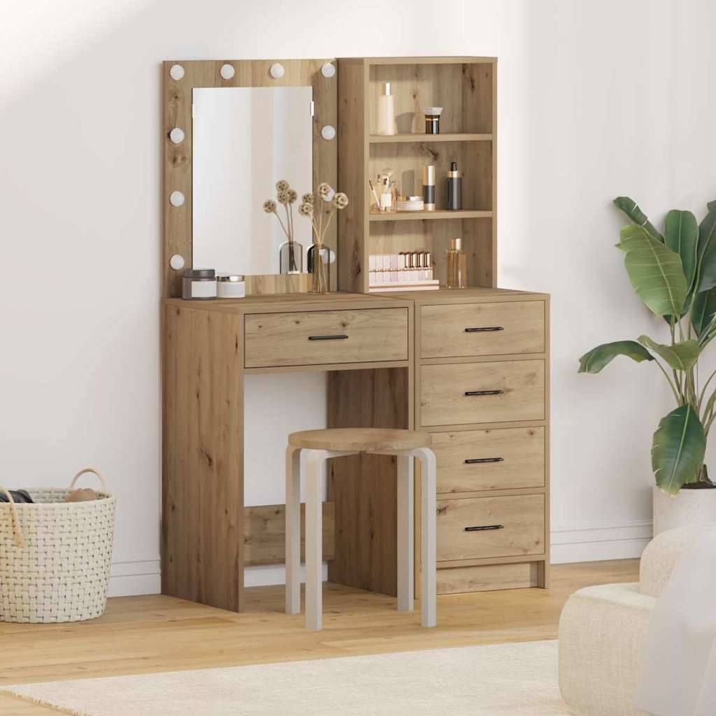 vidaXL Toaletka 2 pcs Brązowy 50 x 41 x 135 cm Materiał drewnopochodny