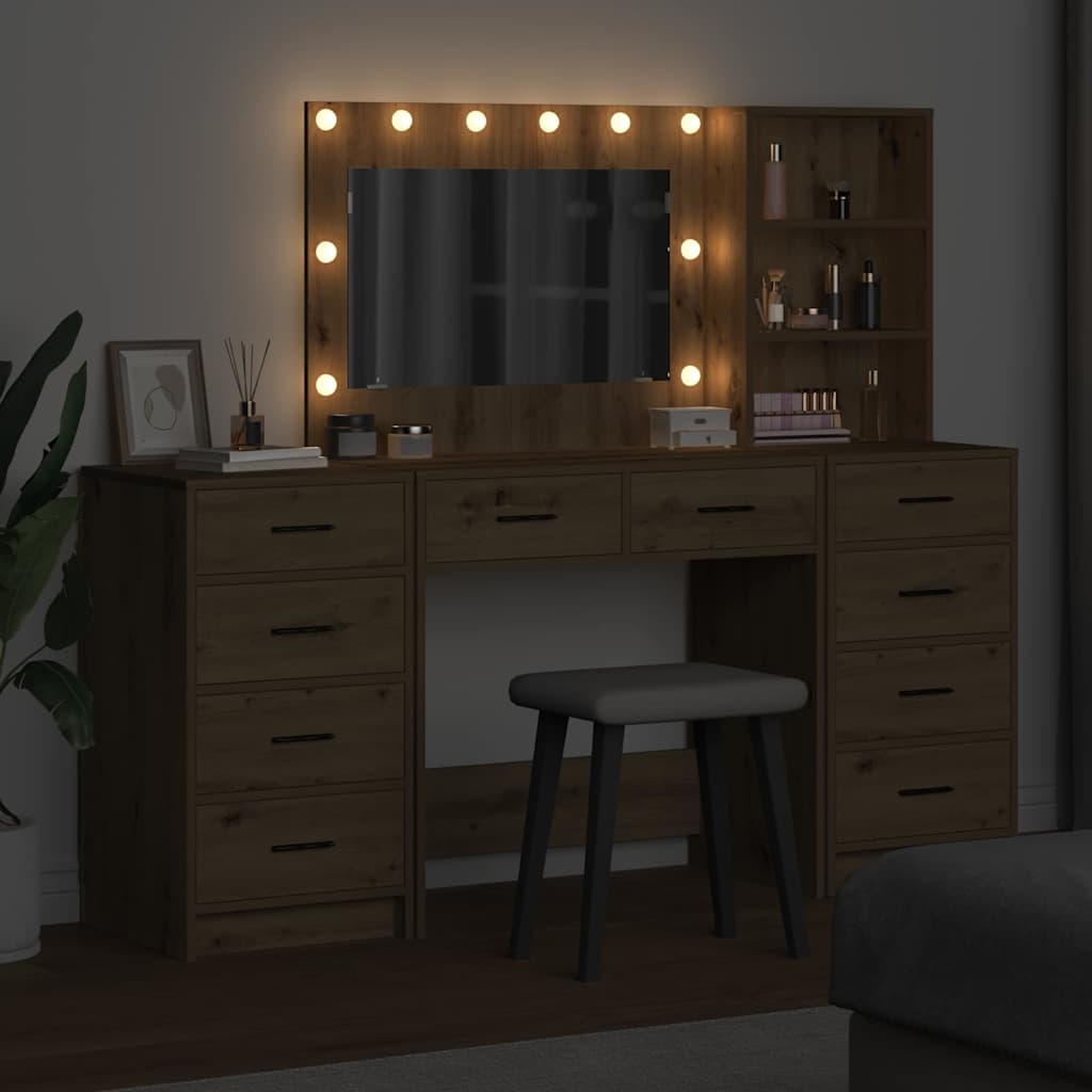 vidaXL Toaletka 3 szt. Dąb rzemieślniczy 78,5 x 41 x 135 cm