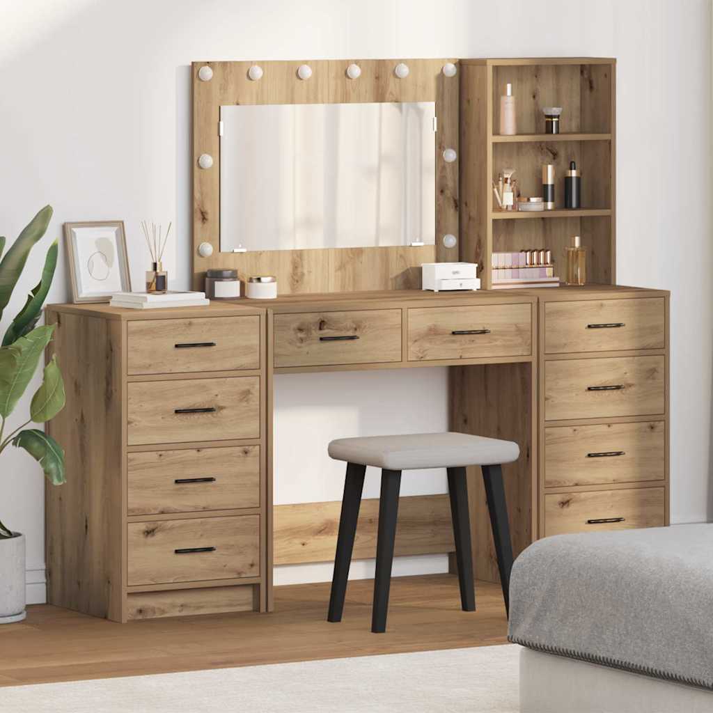 vidaXL Toaletka 3 szt. Dąb rzemieślniczy 78,5 x 41 x 135 cm