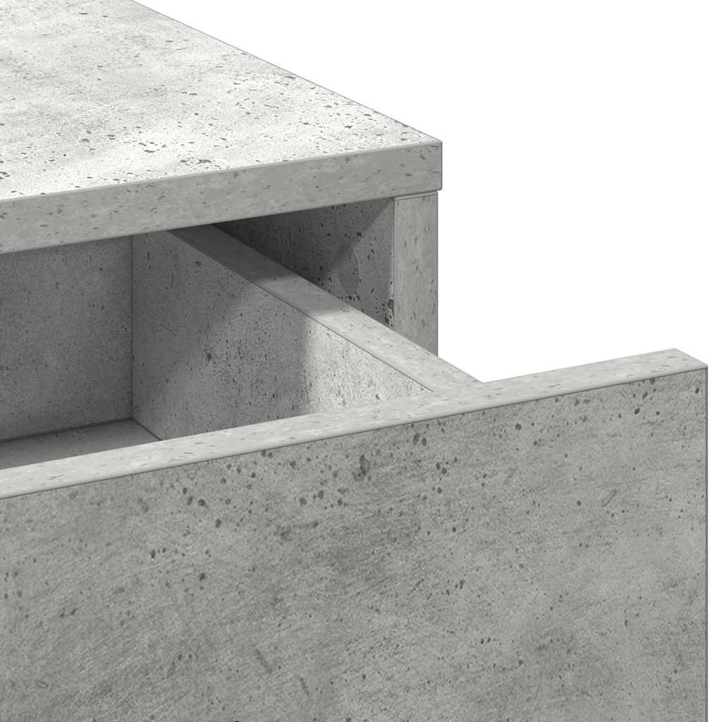 vidaXL Toaletka z szufladą z półką 3 pcs Szary Materiał drewnopochodny