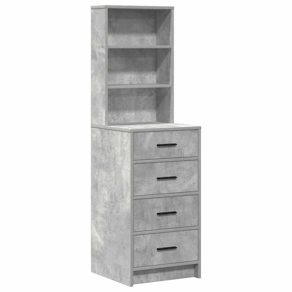 vidaXL Toaletka z szufladą z półką 3 pcs Szary Materiał drewnopochodny