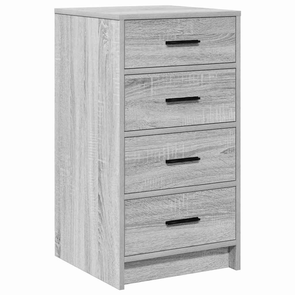 vidaXL Toaletka z szufladą z półką 3 pcs Szary Materiał drewnopochodny