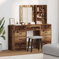 vidaXL Toaletka z szufladą 3 pcs Brązowy Materiał drewnopochodny