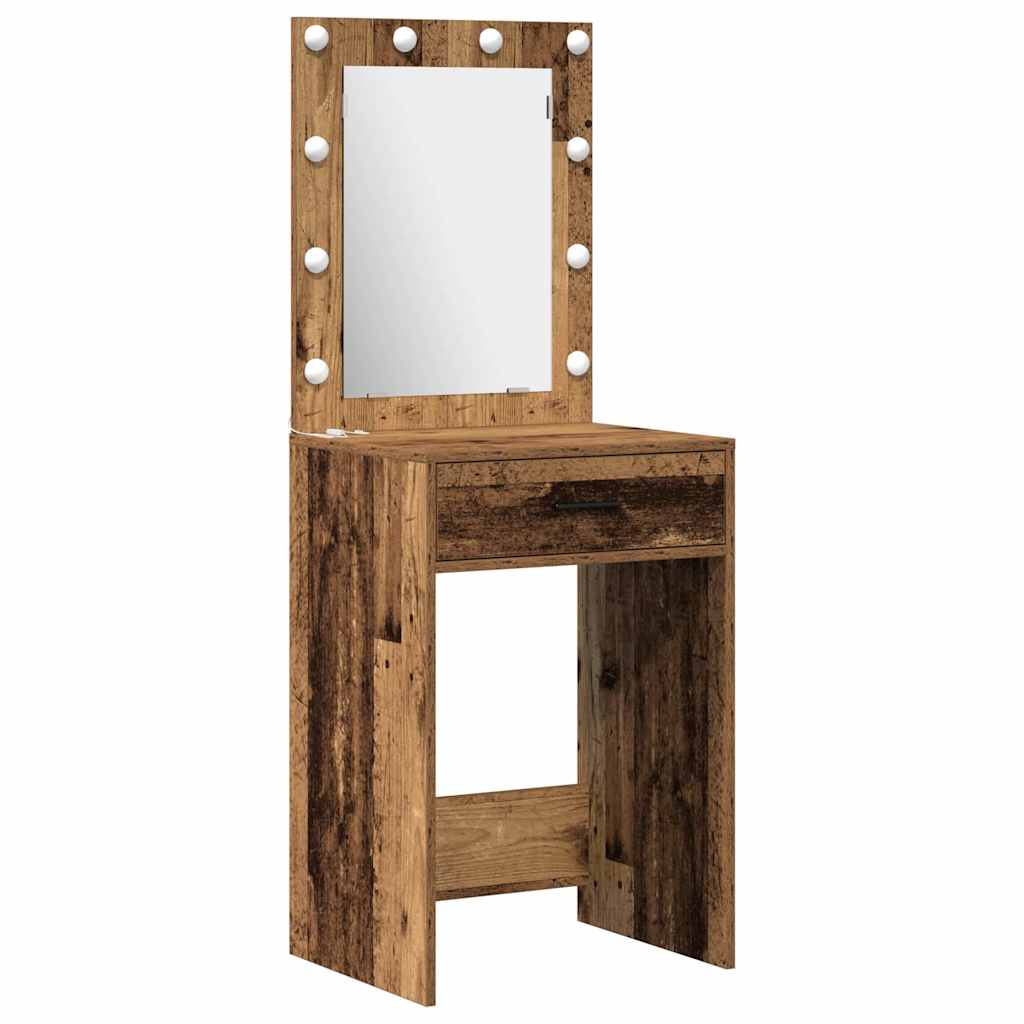 vidaXL Toaletka z szufladą 3 pcs Brązowy Materiał drewnopochodny