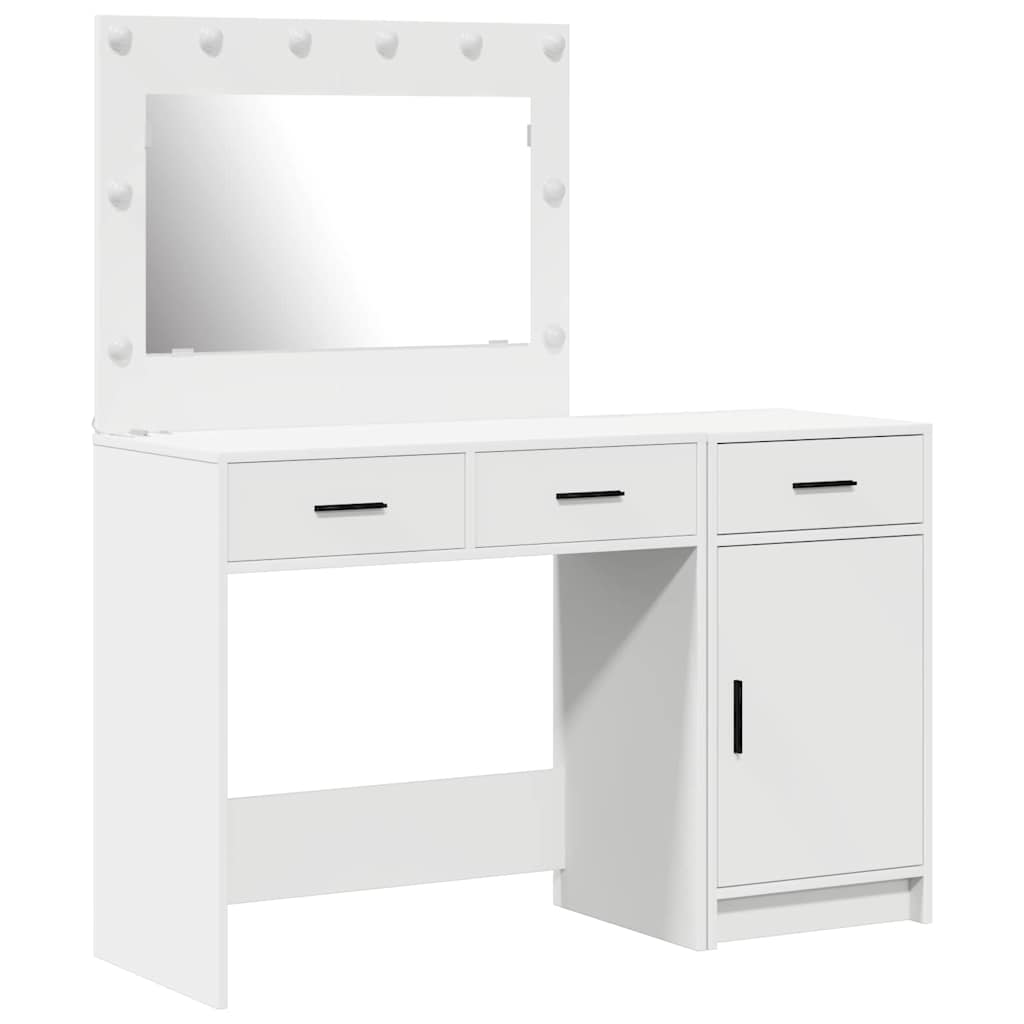 vidaXL Toaletka z szufladą 2 pcs Biały Materiał drewnopochodny