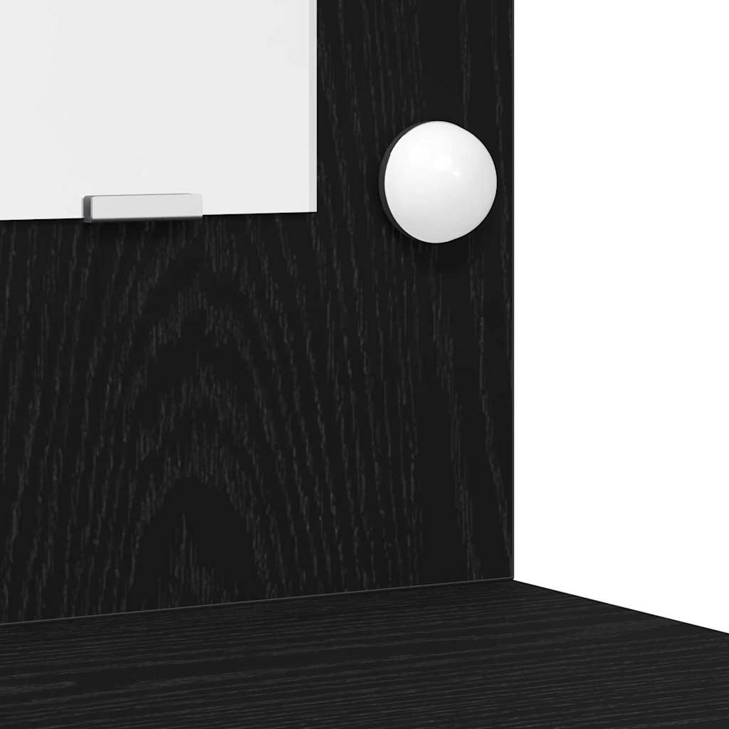 vidaXL Toaletka z szufladą 2 pcs Czarny Materiał drewnopochodny