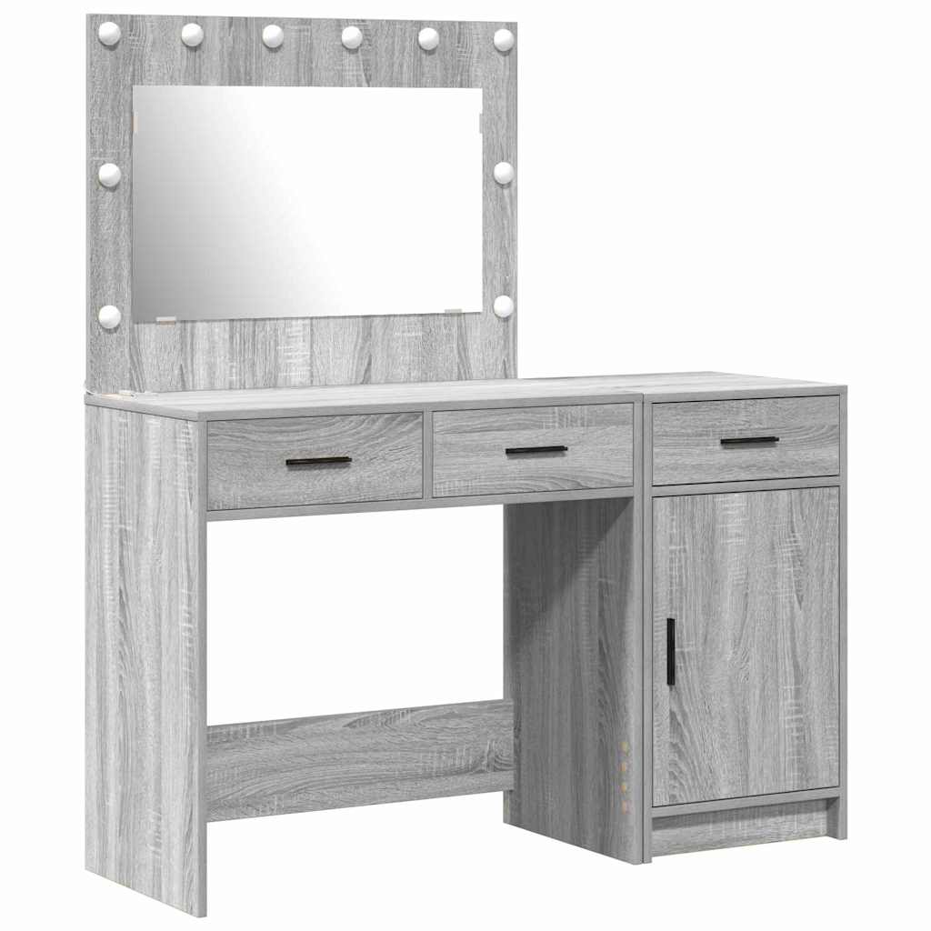 vidaXL Toaletka z szufladą 2 pcs Szary Materiał drewnopochodny