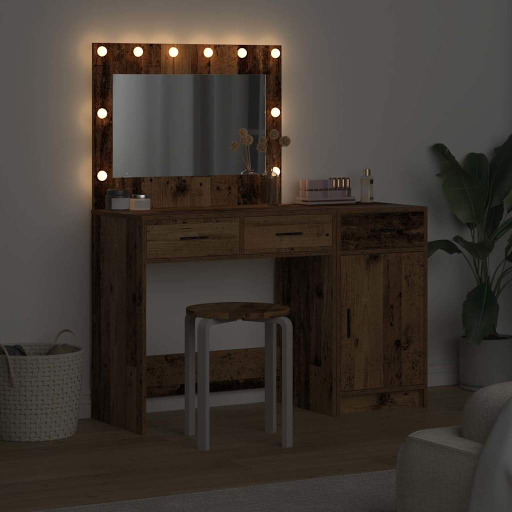 vidaXL Toaletka z szufladą 2 pcs Brązowy Materiał drewnopochodny