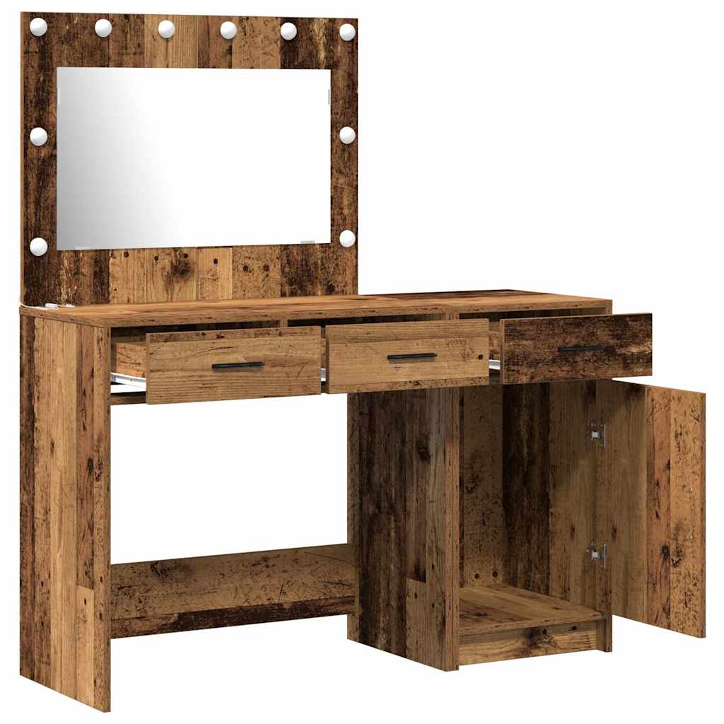 vidaXL Toaletka z szufladą 2 pcs Brązowy Materiał drewnopochodny