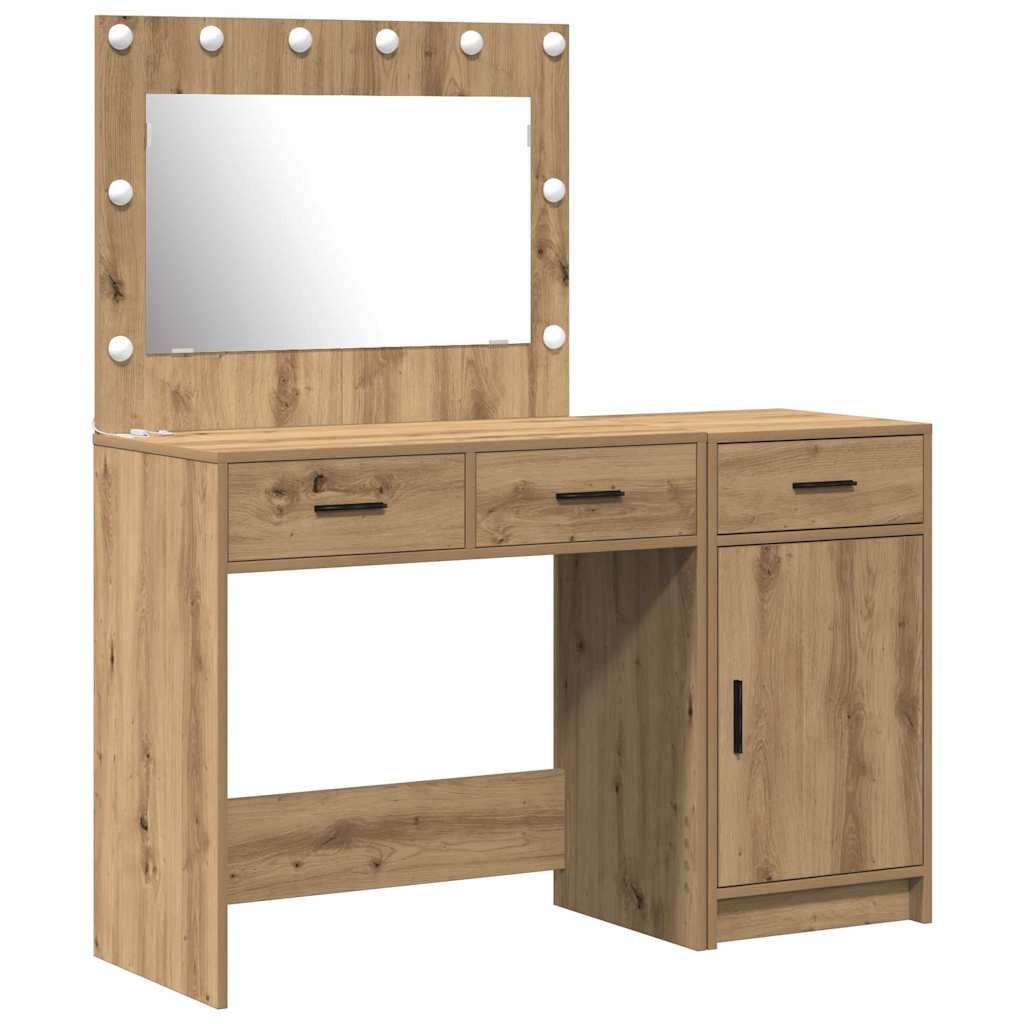 vidaXL Toaletka z szufladą 2 pcs Brązowy Materiał drewnopochodny