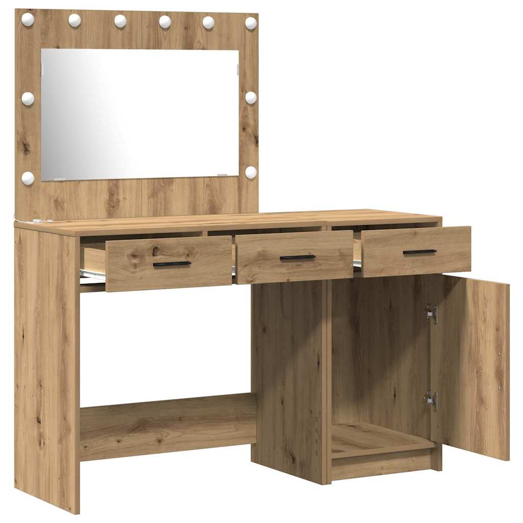 vidaXL Toaletka z szufladą 2 pcs Brązowy Materiał drewnopochodny