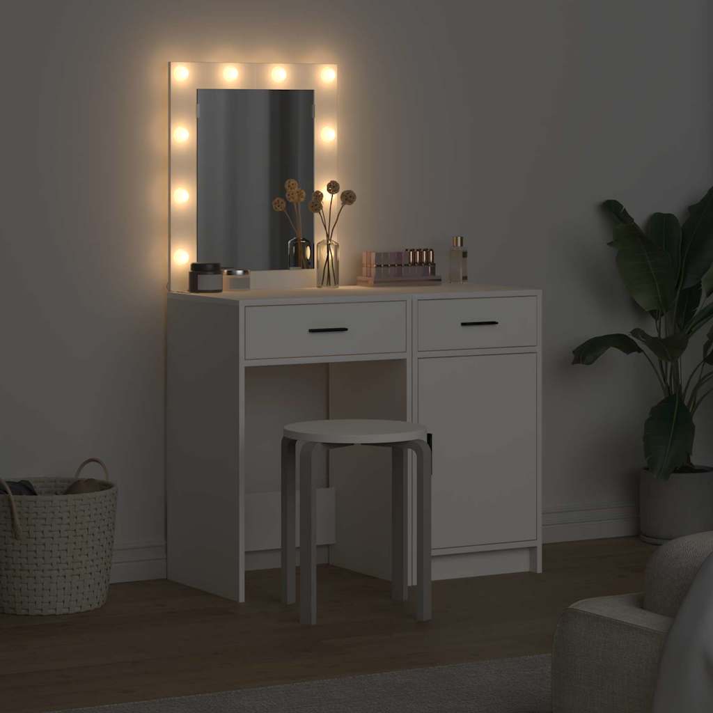 vidaXL Toaletka 2 pcs Biały 50 x 41 x 135 cm Materiał drewnopochodny