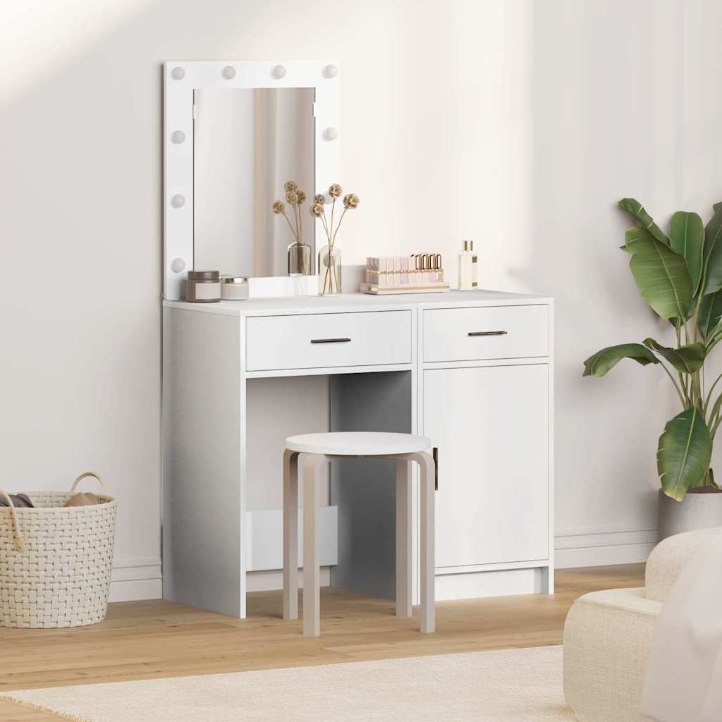 vidaXL Toaletka 2 pcs Biały 50 x 41 x 135 cm Materiał drewnopochodny