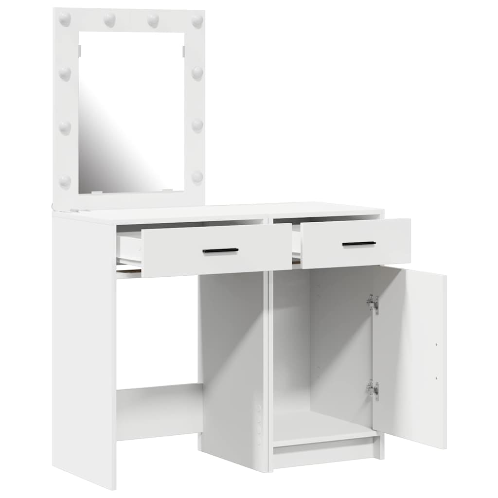 vidaXL Toaletka 2 pcs Biały 50 x 41 x 135 cm Materiał drewnopochodny