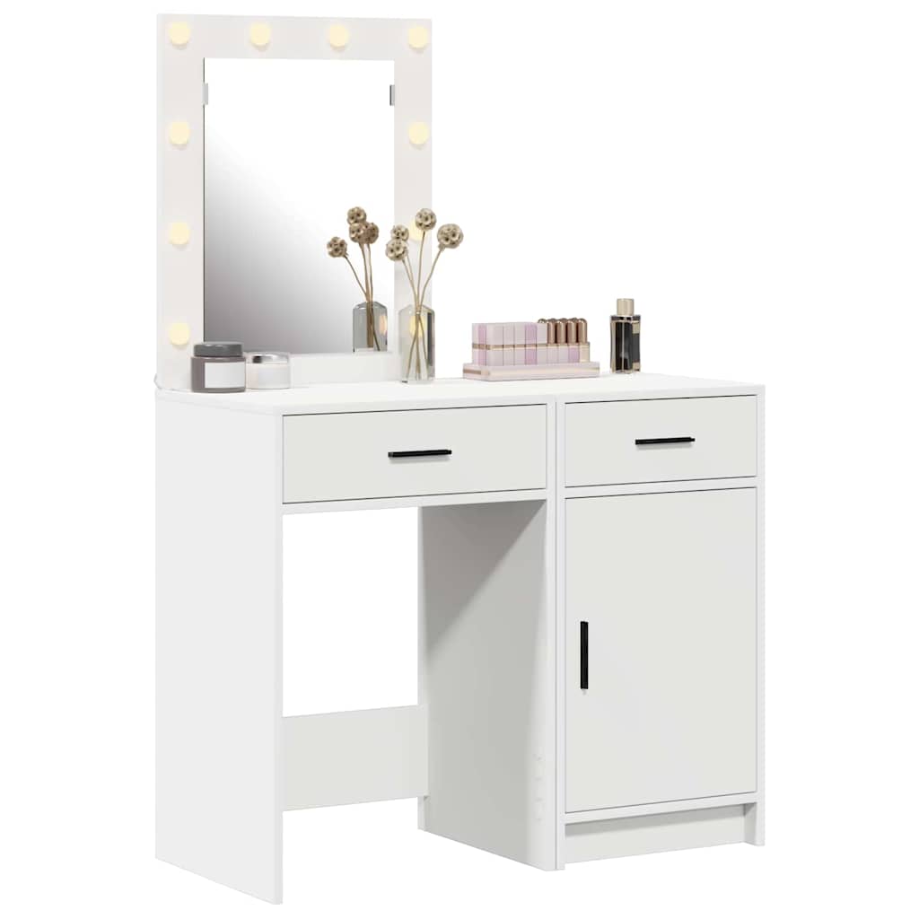 vidaXL Toaletka 2 pcs Biały 50 x 41 x 135 cm Materiał drewnopochodny