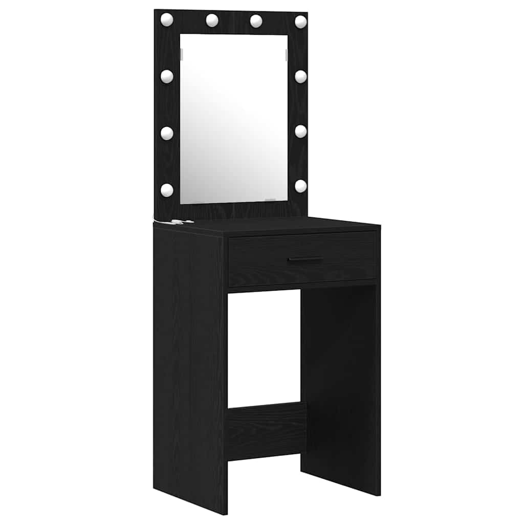 vidaXL Toaletka 2 pcs Czarny 50 x 41 x 135 cm Materiał drewnopochodny