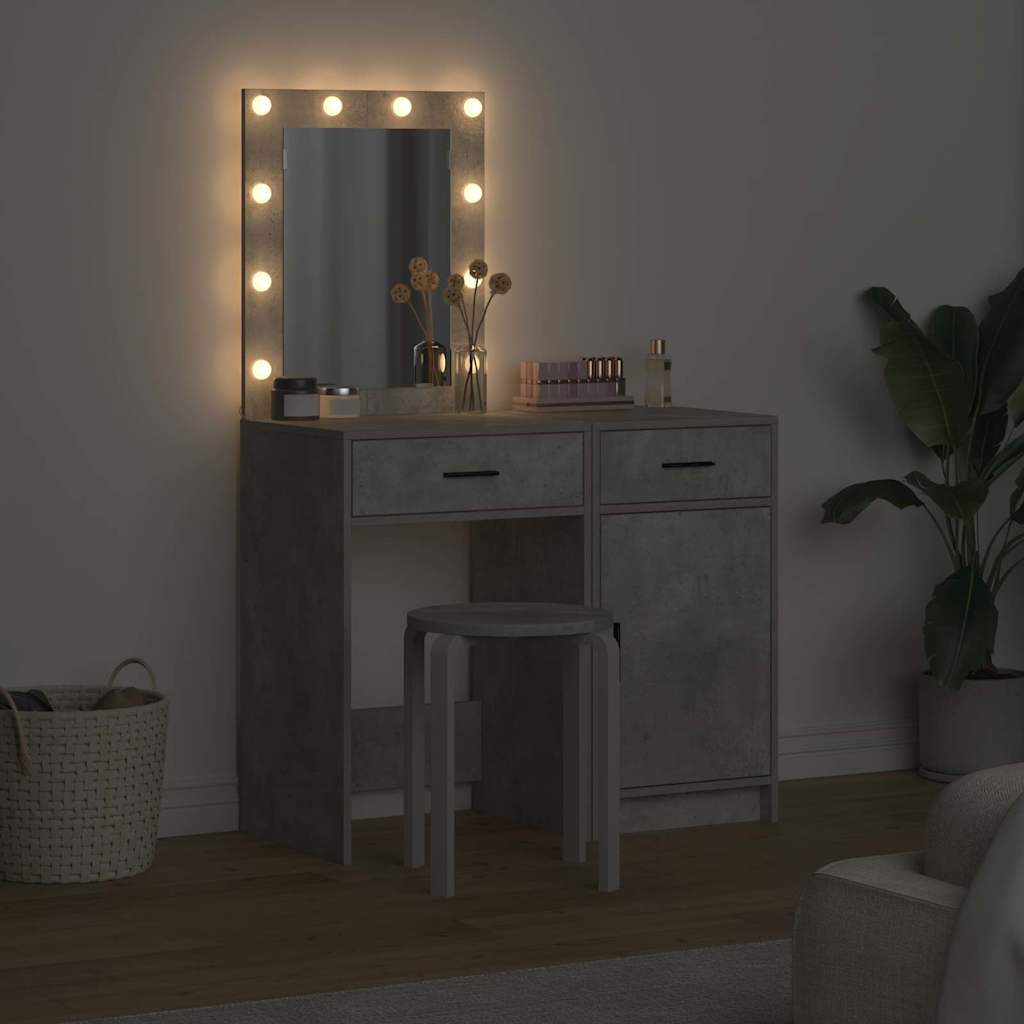 vidaXL Toaletka 2 pcs Szary 50 x 41 x 135 cm Materiał drewnopochodny