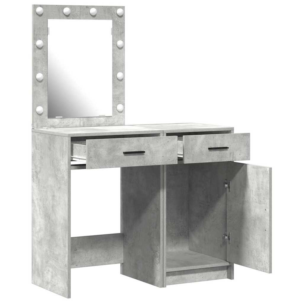 vidaXL Toaletka 2 pcs Szary 50 x 41 x 135 cm Materiał drewnopochodny