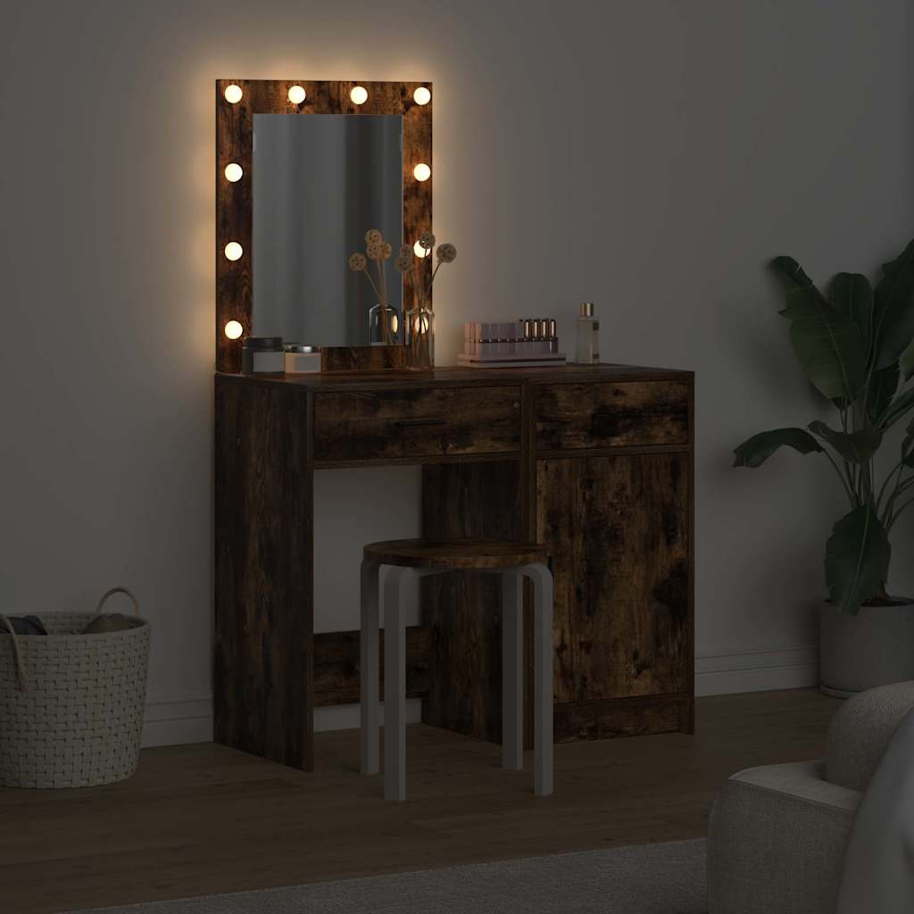 vidaXL Toaletka 2 pcs Brązowy 50 x 41 x 135 cm Materiał drewnopochodny