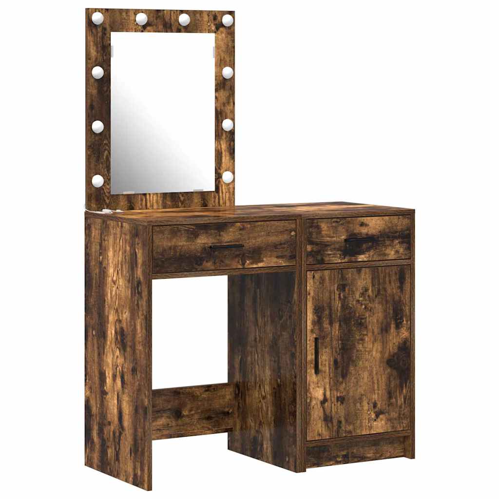 vidaXL Toaletka 2 pcs Brązowy 50 x 41 x 135 cm Materiał drewnopochodny
