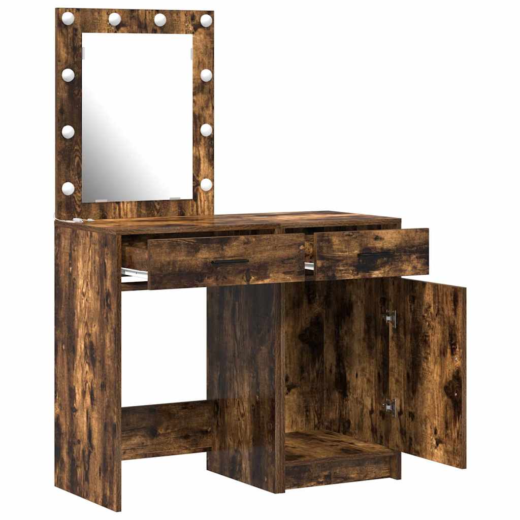 vidaXL Toaletka 2 pcs Brązowy 50 x 41 x 135 cm Materiał drewnopochodny