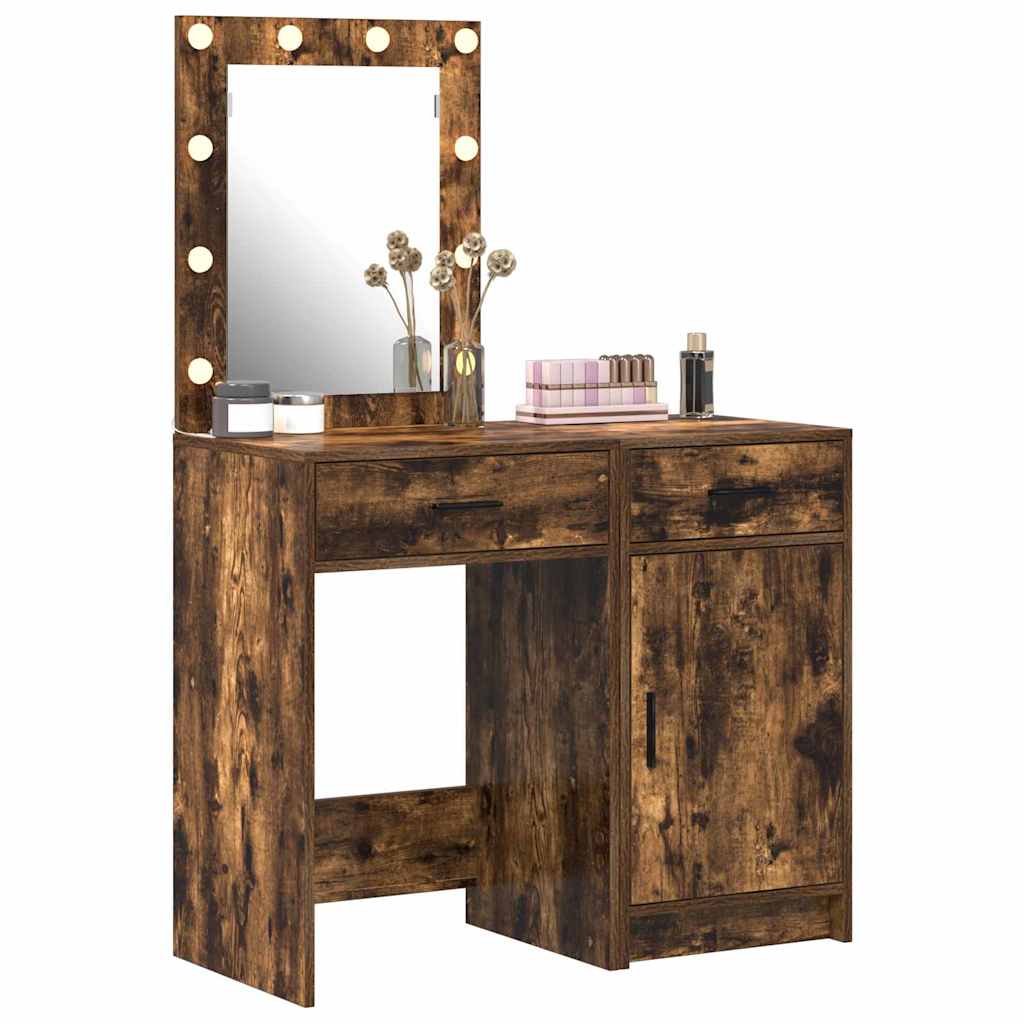 vidaXL Toaletka 2 pcs Brązowy 50 x 41 x 135 cm Materiał drewnopochodny