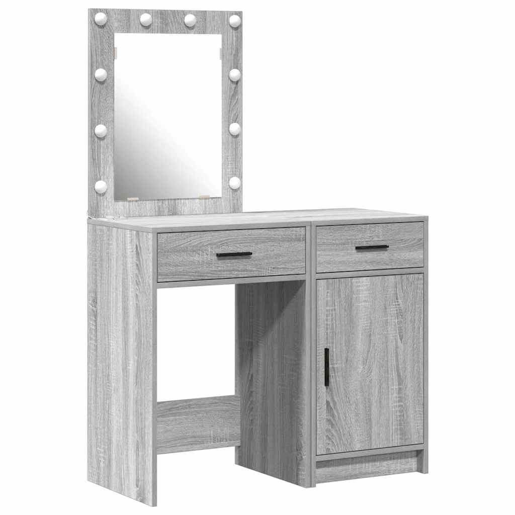 vidaXL Toaletka 2 pcs Szary 50 x 41 x 135 cm Materiał drewnopochodny