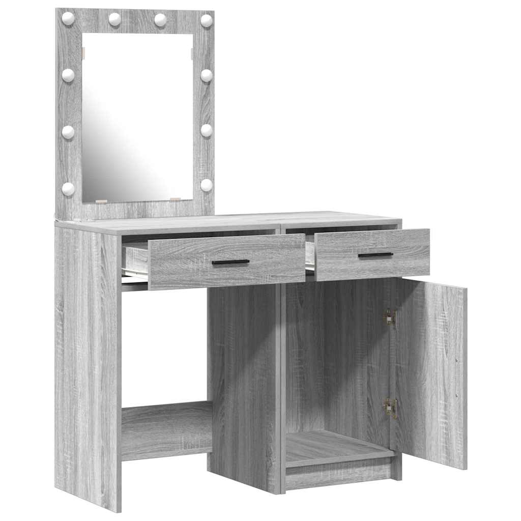 vidaXL Toaletka 2 pcs Szary 50 x 41 x 135 cm Materiał drewnopochodny