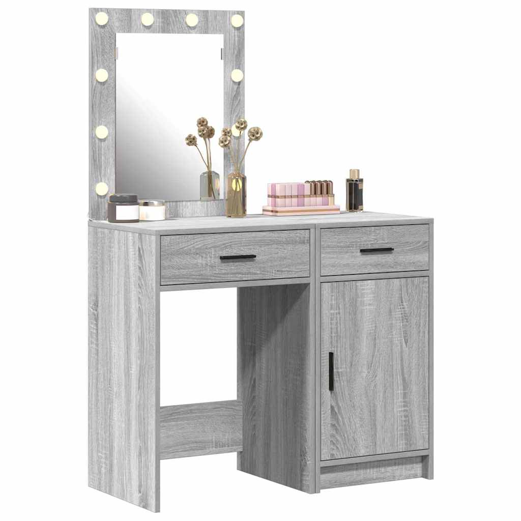 vidaXL Toaletka 2 pcs Szary 50 x 41 x 135 cm Materiał drewnopochodny