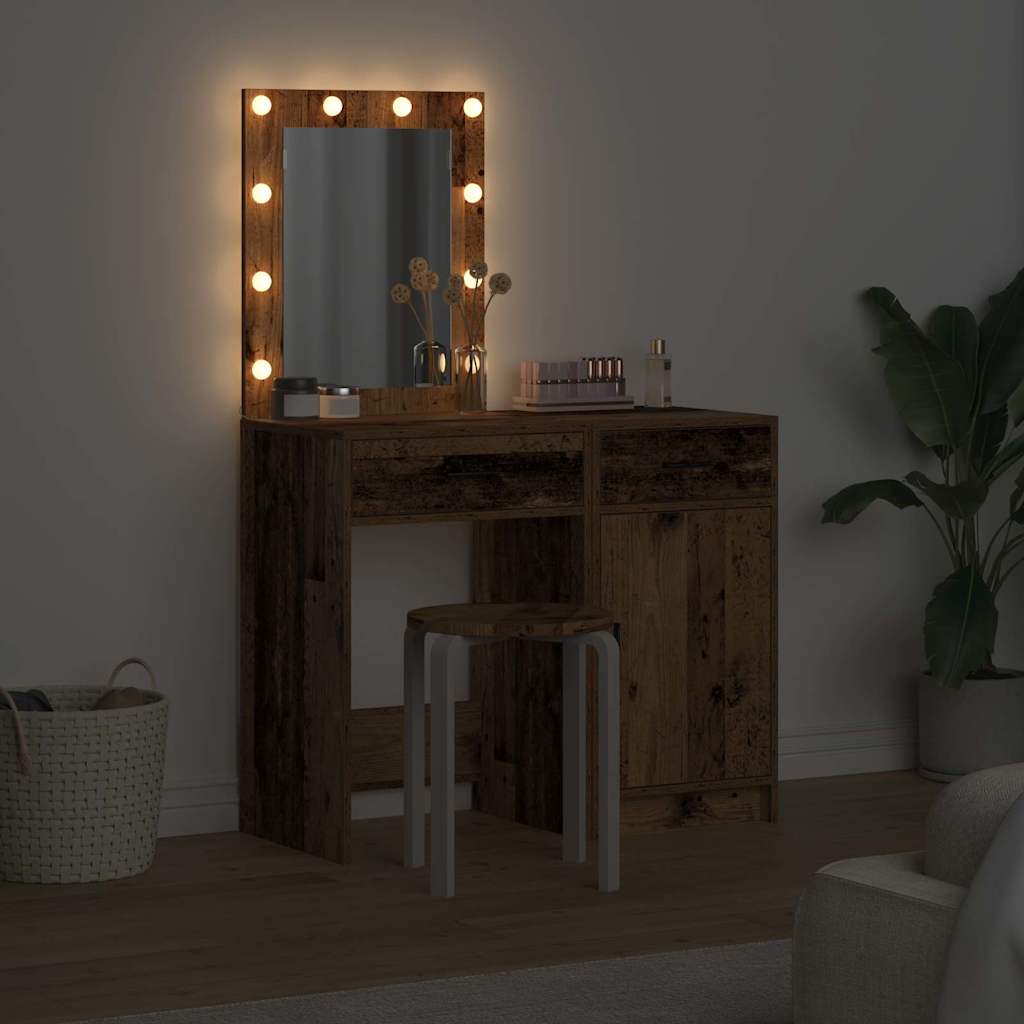 vidaXL Toaletka 2 pcs Brązowy 50 x 41 x 135 cm Materiał drewnopochodny