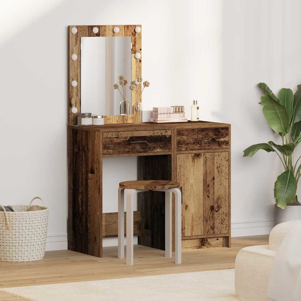 vidaXL Toaletka 2 pcs Brązowy 50 x 41 x 135 cm Materiał drewnopochodny