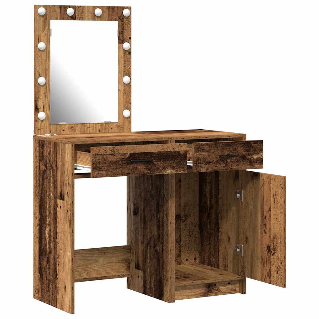 vidaXL Toaletka 2 pcs Brązowy 50 x 41 x 135 cm Materiał drewnopochodny