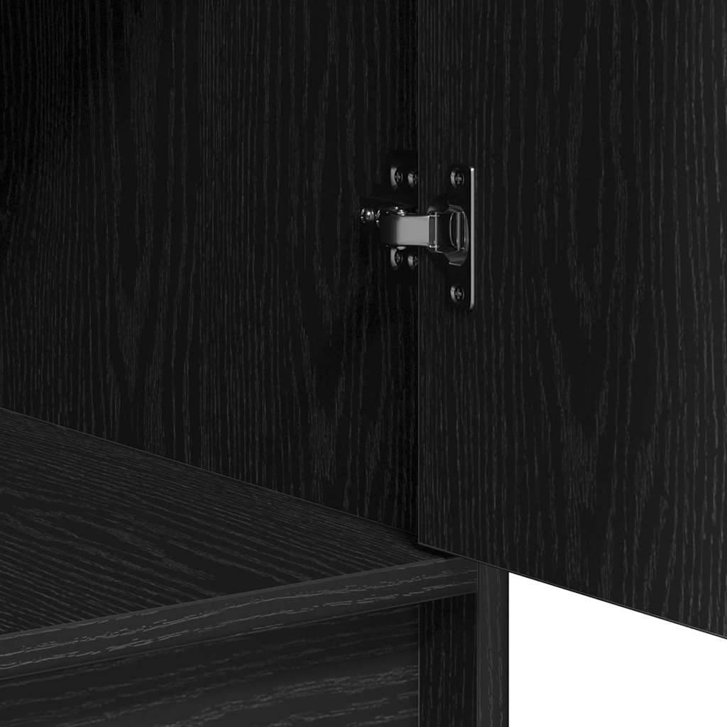 vidaXL Toaletka z szufladą 3 pcs Czarny Materiał drewnopochodny