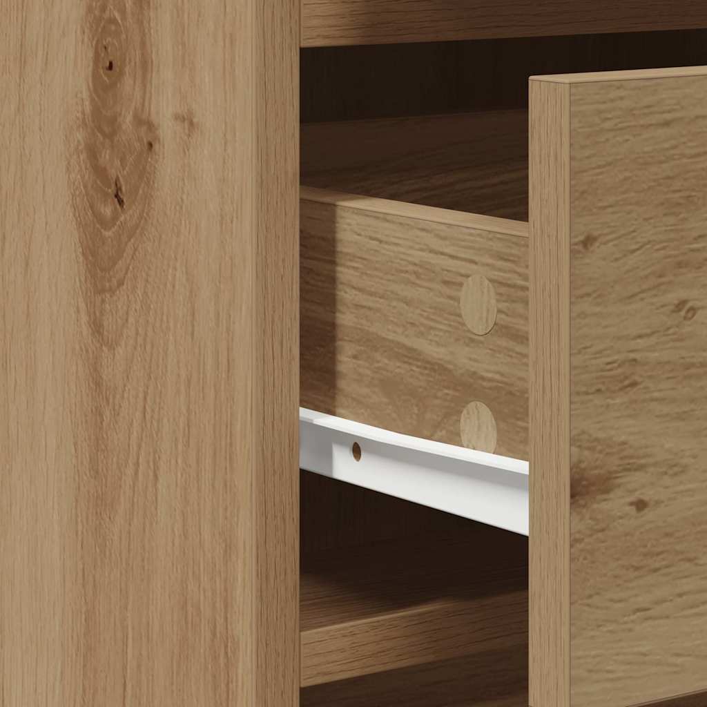 vidaXL Toaletka z szufladą 3 pcs Brązowy Materiał drewnopochodny