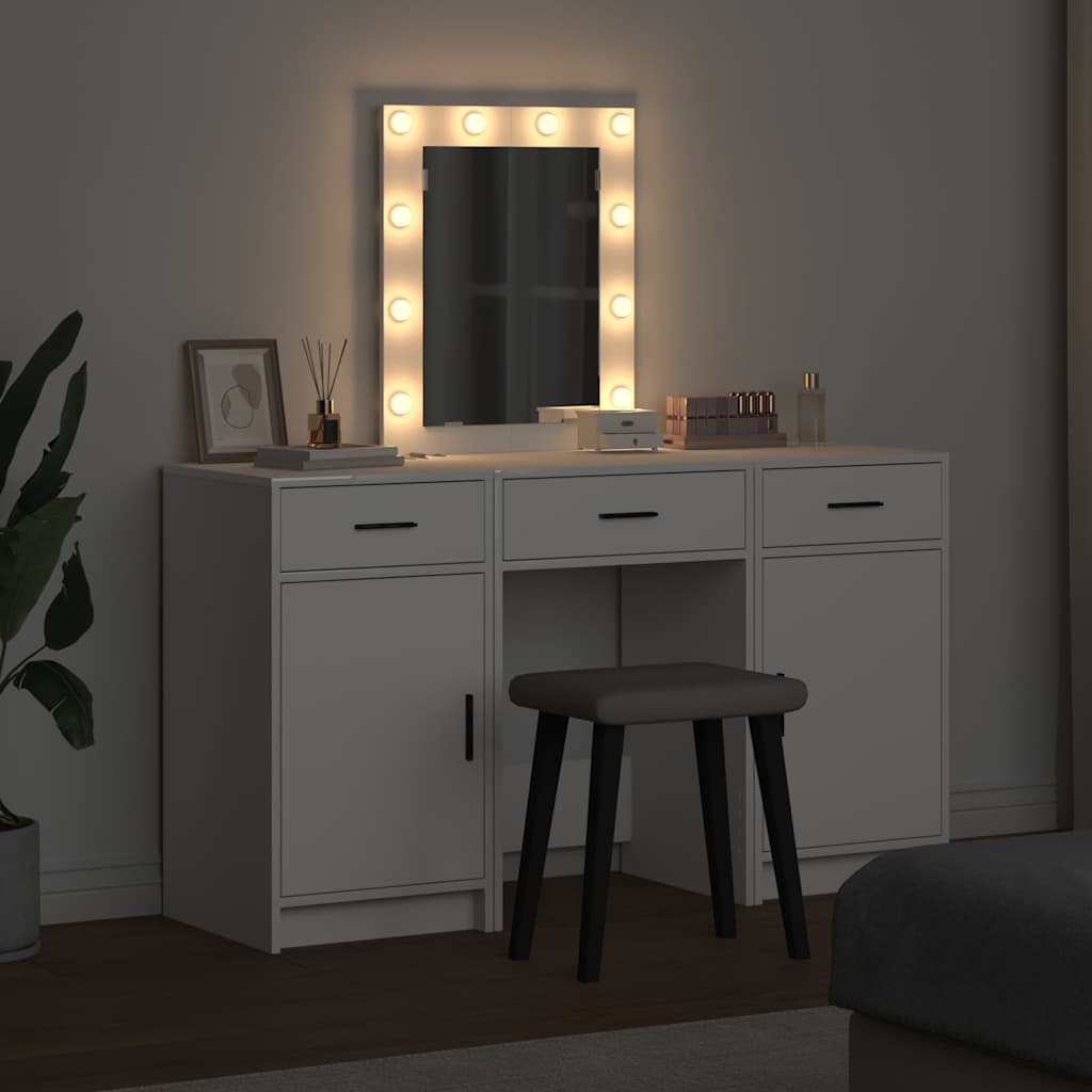 vidaXL Toaletka Biały 50 x 41 x 135 cm Materiał drewnopochodny