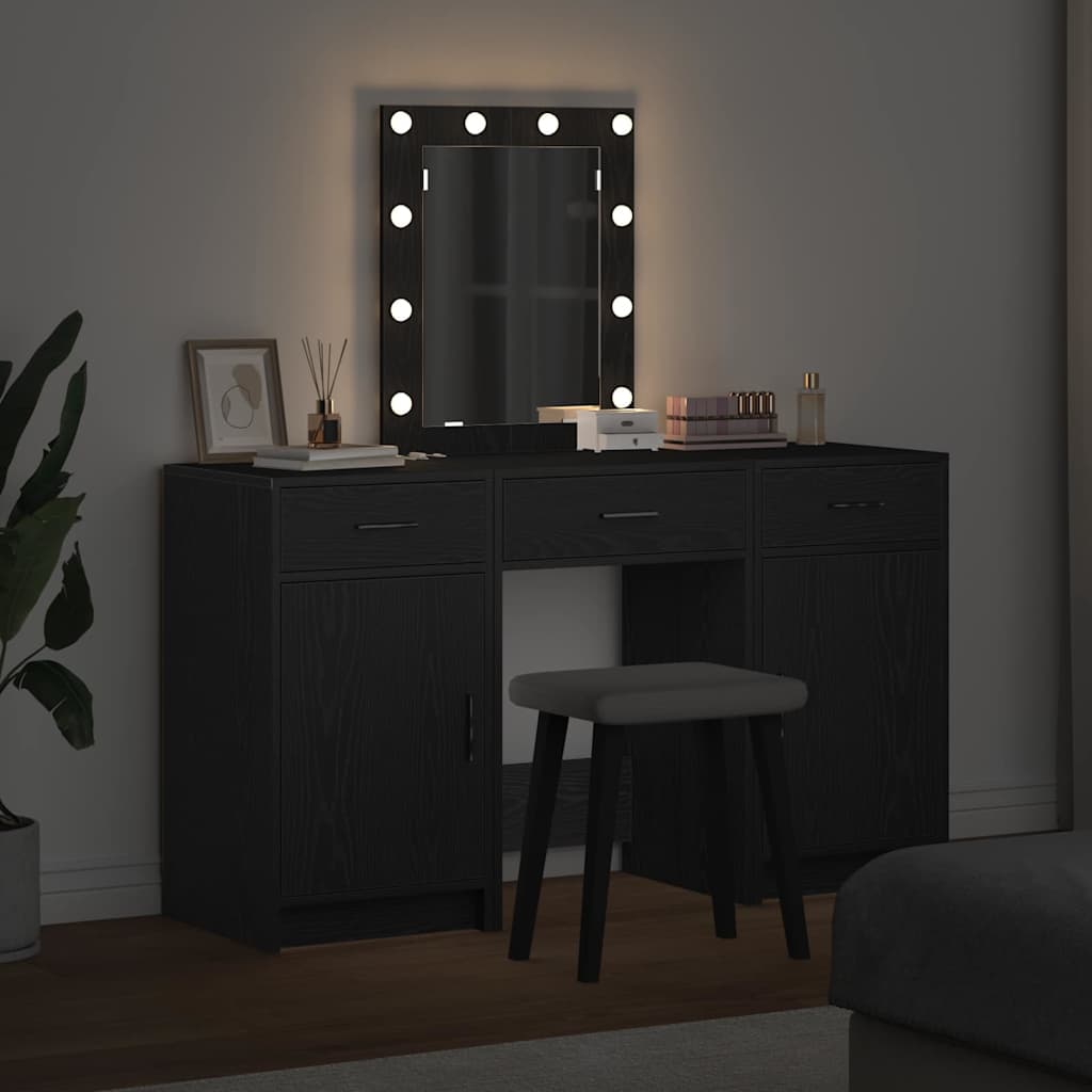 vidaXL Toaletka Czarny 50 x 41 x 135 cm Materiał drewnopochodny