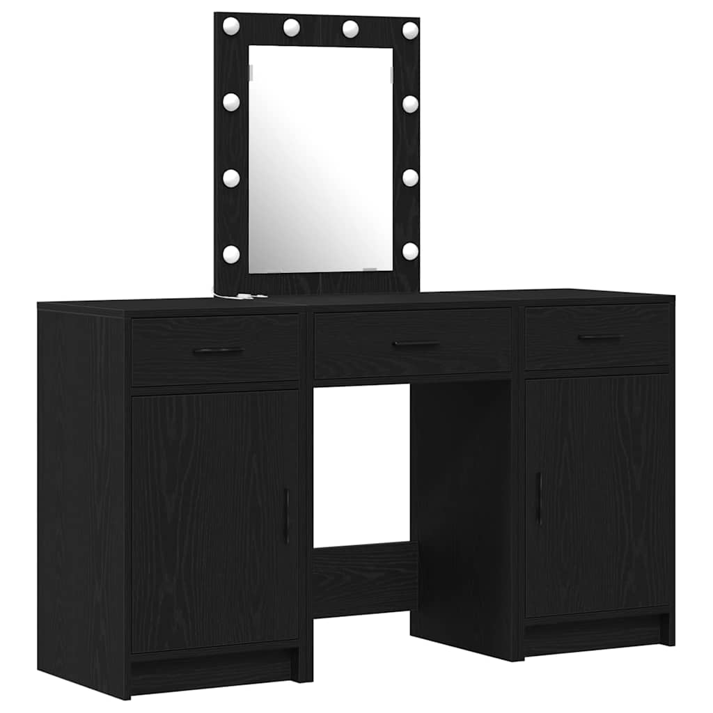 vidaXL Toaletka Czarny 50 x 41 x 135 cm Materiał drewnopochodny