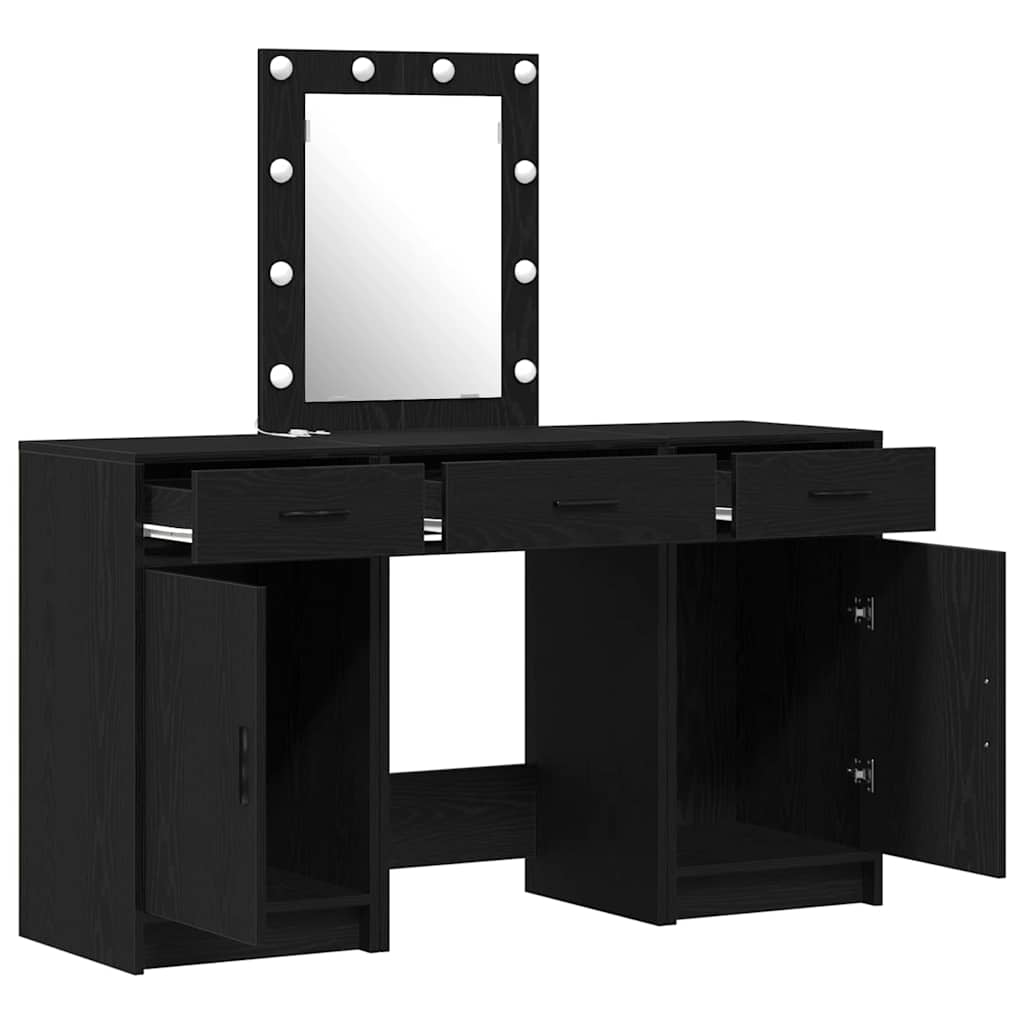 vidaXL Toaletka Czarny 50 x 41 x 135 cm Materiał drewnopochodny