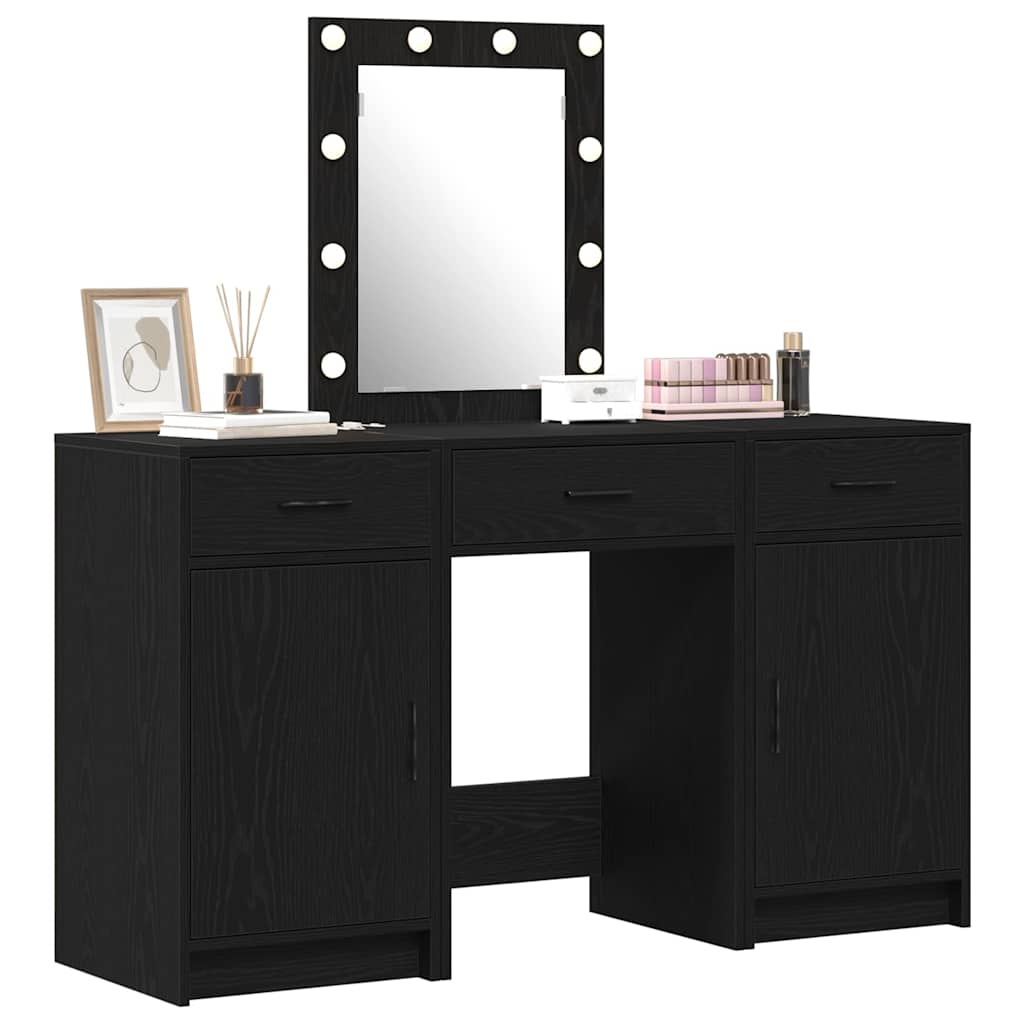 vidaXL Toaletka Czarny 50 x 41 x 135 cm Materiał drewnopochodny