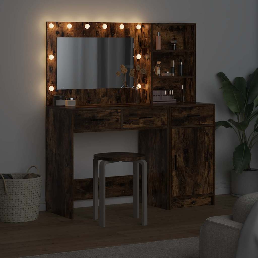 vidaXL Toaletka z szufladą 2 pcs Brązowy Materiał drewnopochodny