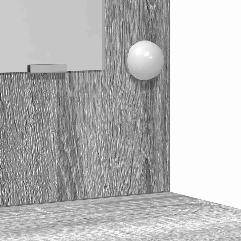 vidaXL Toaletka z szufladą z półką 2 pcs Szary Materiał drewnopochodny