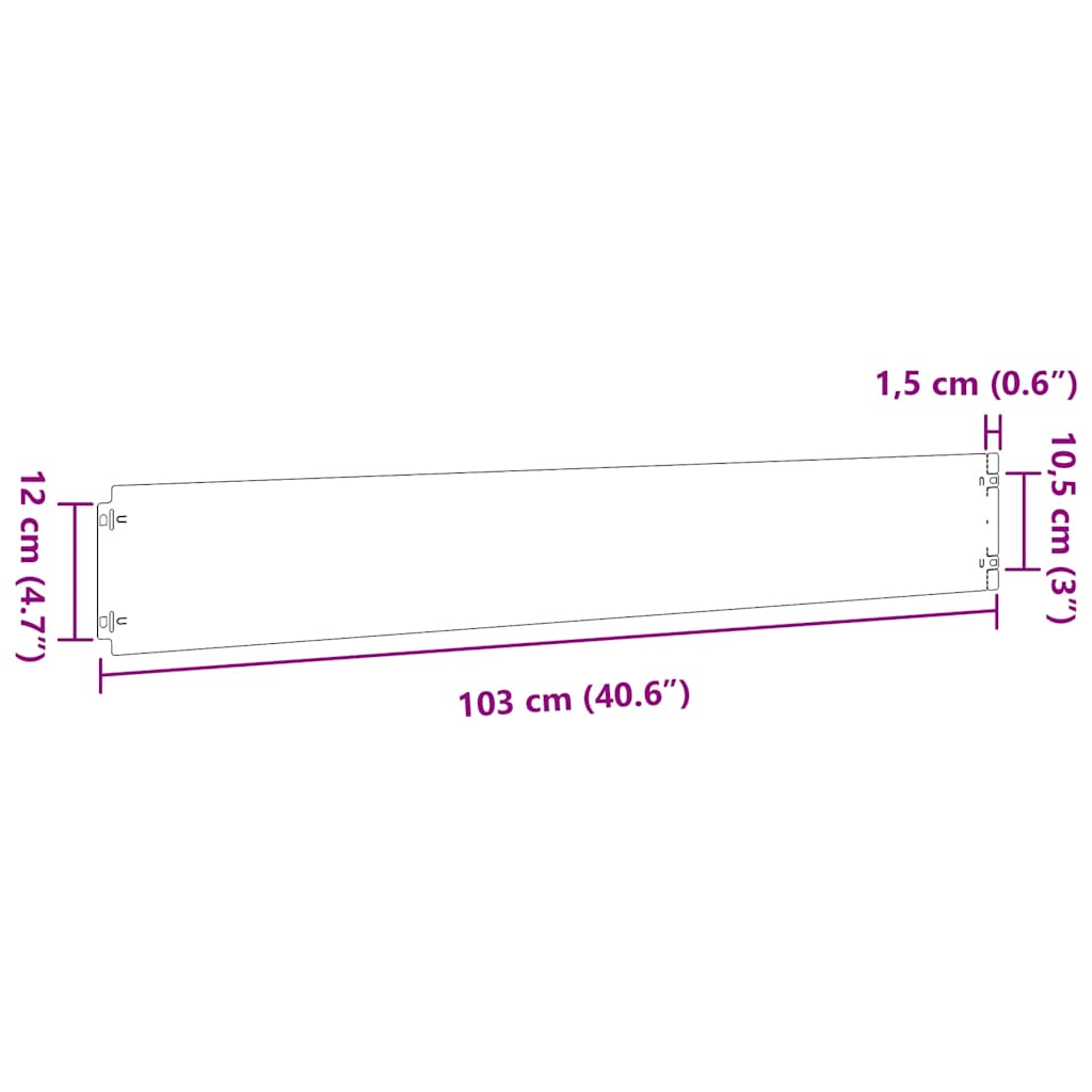 vidaXL Krawężnik do trawnika 30 szt. 15 x 103 cm Stal nierdzewna
