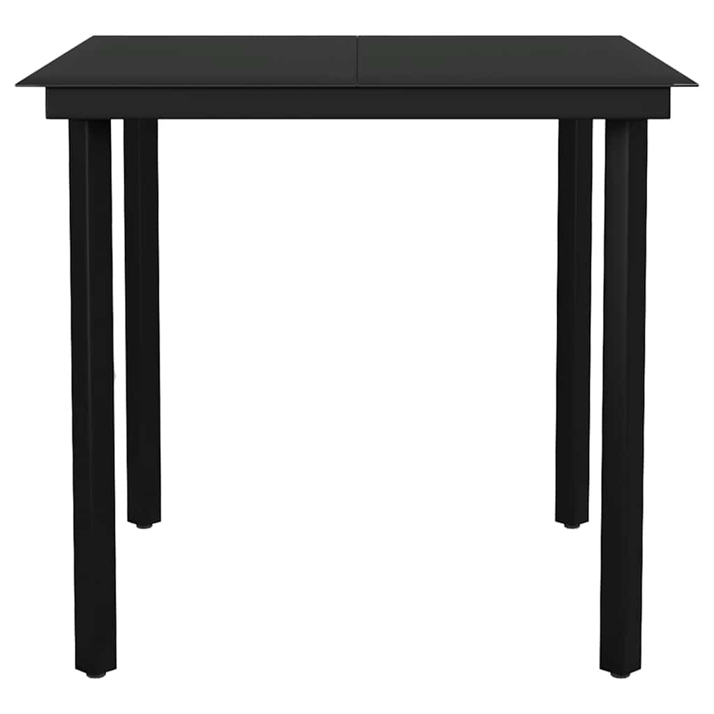 vidaXL 3-częściowy zestaw ogrodowy poduszkami czarny polirattan szkło